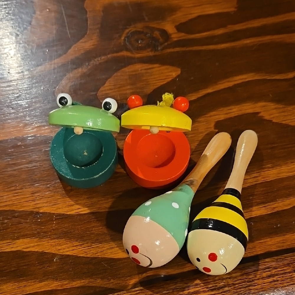 Colorful Wooden Animal Percussion Set